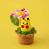 Pot de fleurs amigurumi fait main en forme de petit animal, adorable mini cadeau pour la décoration de la maison et du bureau