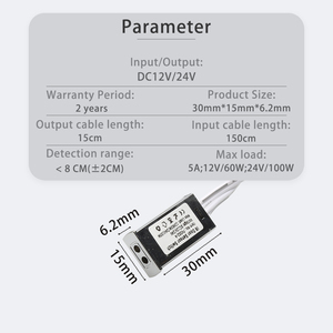 สวิตช์ควบคุมเซ็นเซอร์ประตูไฟ LED ตู้เสื้อผ้า5A 12V FVH02-A - Product Image 5