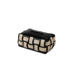 Chinese Supplier Luxury Modern Custom Logo Home Living Room Hotel Creative Double Layer Waffle Pattern Leather Tissue Box Holder