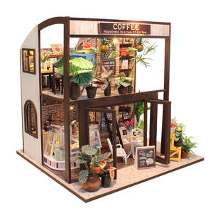 <span class=keywords><strong>Maison</strong></span> miniature en bois à assembler soi-même, modèle artisanal créatif, <span class=keywords><strong>maison</strong></span> de café en bois, accessoires pour filles - Product Image 2