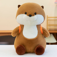 Poupée en peluche personnalisée mignonne en fourrure de polyester doux de petite loutre PP coton rempli de jouet pour les enfants soulageant le stress Playmate