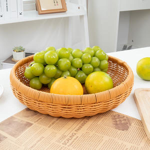 Juego de cestas de ratán, 3 piezas, cesta circular marrón ecológica para almacenamiento de frutas, pan, verduras, uso en la cocina - Product Image 5