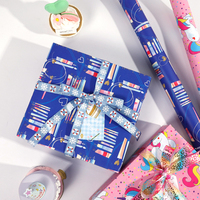 Papier d'emballage cadeau jetable personnalisé de marque Jude, origine Zhejiang, 80g, papier couché, impression personnalisée, 50x70cm, vente en gros