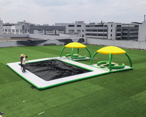 Île flottante gonflable durable abordable d'usine de la Chine, quai de flotteur avec l'auvent, hamacs flottants <span class=keywords><strong>pour</strong></span> les loisirs aquatiques - Product Image 6