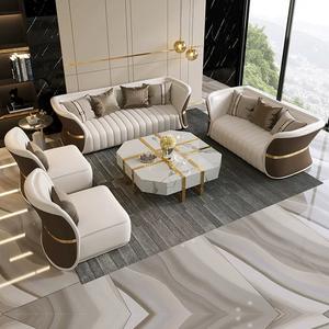 أريكة تشيسترفيلد عصرية من الجلد المقاوم للصدأ على الطراز الاسكندنافي 1-3 مقاعد للمنزل والفندق والفيلا وغرفة المعيشة - Product Image 3