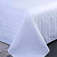 Parure de lit de qualité supérieure 100 % coton pour lit Queen, rayures blanches, qualité hôtelière - Vente en gros pour la maison/l'hôpital