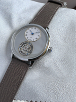 Montre-Bracelet Mécanique Squelette Tourbillon OEM pour Homme, Verre Saphir, Acier Inoxydable 316L, Bracelet Cuir, Étanche