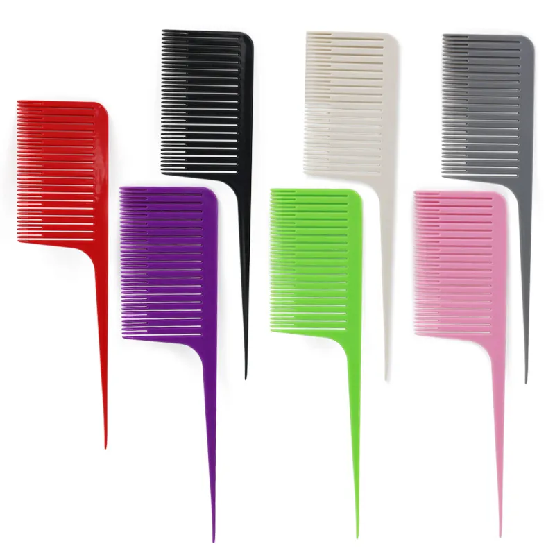 Hot Custom Pink Comb Rat Tail Carbon Fiber Parting Combs Hair Pick Comb for highlights