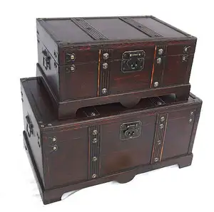 Небольшой деревянный запираемый ящик для хранения PRETTY, винтажное украшение для дома, европейская сосновая фанера, сундук с сокровищами, ящик для хранения ювелирных изделий