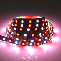 CE RoHS FCC PSE certifié 60LED/m HD107S /APA102 numérique RVB LED bande flexible couleur noire PCB adressable bande lumineuse