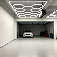 Système d'éclairage hexagonal modulaire et connectable DIY, plafonnier LED hexagonal en chaîne, kit prêt à l'emploi pour garage