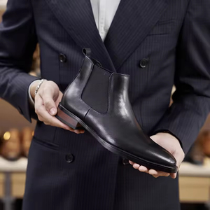 Botas Chelsea de Cuero Marrón para Hombre, Botas de Vestir Formales con Punta en Pico, Zapatos de Vestir para Boda u Oficina - Product Image 6