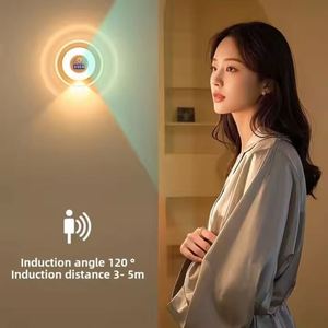 <b>LED</b> Smart Remote Control <b>Clock</b> Human Body Induction Lamp Wall Lamp Small Hill Spotlight Bedroom Bedside Charging Night Lights - Product Image 4
