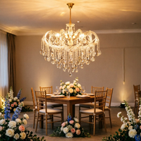 Lustre en cristal de luxe sur mesure pour salle de mariage, fête, hôtel, restaurant, événements, escalier, maison, banquets, décorations intérieures