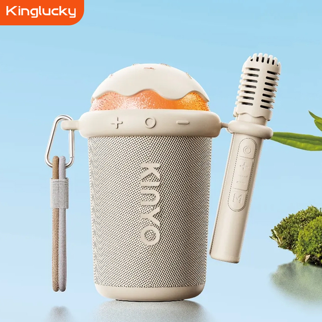 Kinglucky OEM K98 Mini Smart Portable Rechargeable BT 5.3 10W Full-Range Speaker Karaoke Function AirPlay RGB LED Lights 2