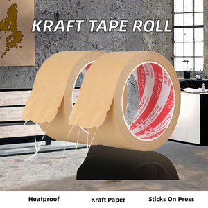 Hot Low Noise Soft Single Sided <b>Self</b>-Adhesive Acrylic Kraft Paper Tape Roll Writable and Heat-Resistant for Kraft <b>Bags</b> <b>Sealing</b> - Product Image 3