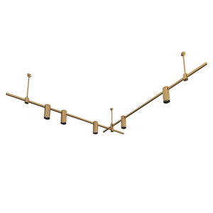 Modern Minimalist Vintage Gold <b>LED</b> <b>Light</b> Dimmable Brass Track Lighting for Restaurants - Product Image 1