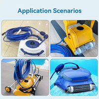 Tersedia 9995862-DIY Suku Cadang Pengganti Dol-phin Kabel Perakitan Robot Pembersih Kolam Renang Biru yang Tahan Lama dengan Putaran, Pengoperasian Bebas Kusut