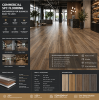 Wasserdichter SPC Klick-Vinylboden Piso Vinilico 20mil Nutzschicht Holzmaserung Starrer Kern PVC LVP Vinylplanken mit IXPE Kommerziell