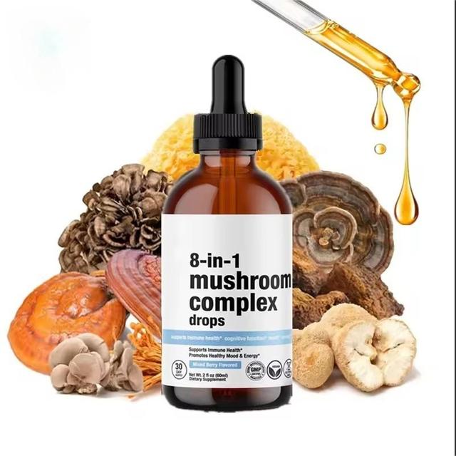 OLLI OEM/OEM Lions Mane Reishi Mushroom Complex Extract Liquid Drops Cordyceps Mushroom Mix Drops Chaga Lions Mane Mushroom Drop
