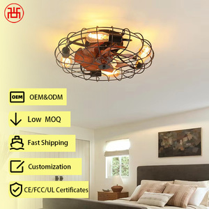 Ventilateur de plafond rétro avec lumière - 3000 lumens blanc chaud, ultra silencieux <30dB moteur DC, 7 pales, télécommande 6 vitesses et minuterie - Product Image 1