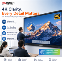 ITATOUCH Pantalla Plana Interactiva 4K de 55/65/75 Pulgadas, Pizarra Inteligente Certificada con NFC y Sistema Dual para Educación y Negocios