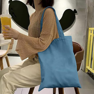 Hot Bán Công Suất Lớn Haze Màu Xanh Bông Vải Tote Túi Của Nhà Máy Xu Hướng Mới Tái Sử Dụng Mua Sắm Túi Với Biểu Tượng Tùy Chỉnh - Product Image 2