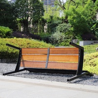 Nouveau design extérieur banc en wpc bancs de parc chaise extérieure en métal avec accoudoirs pour centre commercial