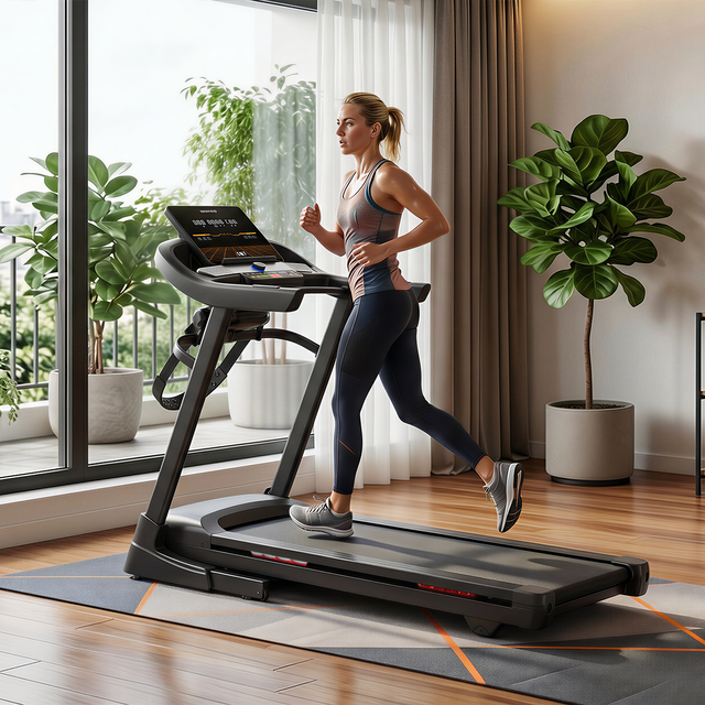 Foldable Electric Walking Treadmill LED Screen 0-18 Incline Home Fitness Running Machine with Vibration Shaking Function