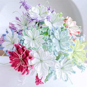 2024ใหม่ช่อดอกไม้งานถักมือบริสุทธิ์งานประดิษฐ์ดอก <span class=keywords><strong>Epiphyllum</strong></span> ใบกว้างถักโครเชต์เดี่ยวทำมือ - Product Image 1