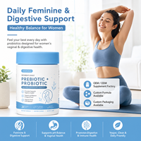 Capsules prébiotiques et probiotiques pour femmes, marque privée OEM, 20 milliards d'UFC, véganes, pour le confort digestif et le soutien immunitaire, complément alimentaire