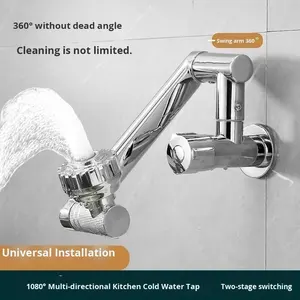 <span class=keywords><strong>Robinet</strong></span> de salle de bain moderne à bras mécanique rotatif <span class=keywords><strong>flexible</strong></span> à 1080 degrés en ABS, <span class=keywords><strong>extension</strong></span> rotative pour lavabo - Product Image 3