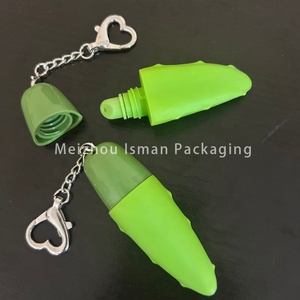 ISMAN Tubo Exprimible Vacío de 8g con Forma Única de Aloe Vera, Envase para Bálsamo <span class=keywords><strong>Labial</strong></span> con Hoja Verde para Niños, con Llavero y Logotipo Personalizado - Product Image 4