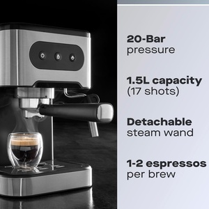 Household LCD Panel Semi-Automatic Espresso <b>Machine</b> 20 Bar Multifunctional <b>Small</b> Milk Foam Steam EU UK US Standard - Product Image 3