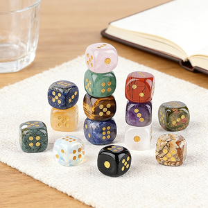 Dés en pierre semi-précieuse sculptés en agate <span class=keywords><strong>et</strong></span> jade, à bords en quartz, pour enfants, prix d'usine, pour <span class=keywords><strong>jeux</strong></span> <span class=keywords><strong>et</strong></span> cadeaux - Product Image 4