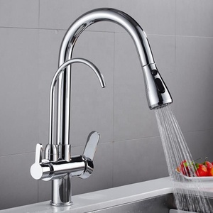 Moderno In Ottone Cromato <span class=keywords><strong>Rubinetti</strong></span> Lavello Della Cucina <span class=keywords><strong>Con</strong></span> Pull Down Spruzzatore Filtro di Depurazione Delle Acque 3 Vie Rubinetto - Product Image 2