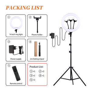 Aro de Luz de 14 Pulgadas de Fábrica, Lámpara de Belleza, Aro de Luz Tik Tok con Soporte, Iluminación Profesional de Audio y Video para <span class=keywords><strong>Estudio</strong></span> de Maquillaje - Product Image 6