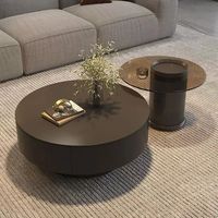 Table basse de salon moderne italienne, style minimaliste, luxe léger, en bois, pour petit appartement, avec rangement