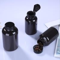 Vente flash - Flacon à pilules noir mat - Flacon en plastique à épaules arrondies - 30 ml, 50 ml, 100 ml, 150 ml - Avec couvercle anti-enfants