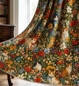 Tela para tapicería de muebles Paws In The Flowers, por yarda, textil con estampado floral de patas de animales, para sillas de comedor y bancos - Product Image 4