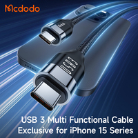 Mcdodo 713 USB3 Câble 1.2M 10 Gb/s Vidéo Audio 4K @ 60Hz Affichage HDR 100W Pd Double USB C 3 Câble Pour iPhone15 Ordinateur Portable Android