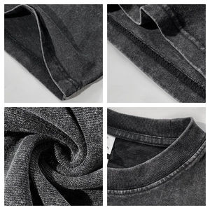 Wholesale T Shirt Customized <b>Washed</b> 100% Cotton Blank T-Shirt Boxy Fit Men's Shirts Crewneck <b>Gym</b> T Shirt - Product Image 4