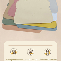 Tapis de table en silicone de qualité alimentaire en forme d'ours pour la cuisine, design mignon, résistant à la chaleur, anti-taches, antidérapant