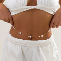 Simple or taille chaîne plage Bikini mode corps bijoux accessoires pour femmes et filles perle ventre corps chaînes
