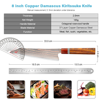 Couteau Kiritsuke en acier damas cuivré fait main XITUO, couteau de chef japonais tranchant adapté à la cuisine domestique, manche ergonomique