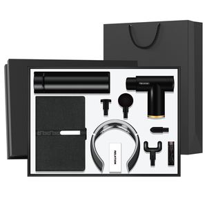 Nueva llegada 4 en 1 Frasco de negocios promocional Notebook Masajeador Pistola Juego de regalo Logotipo personalizado Conjunto de lujo para <span class=keywords><strong>empleados</strong></span> de publicidad - Product Image 1