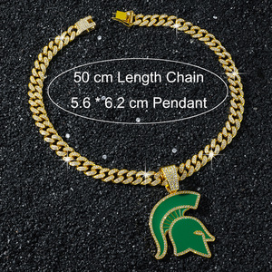 Collar con Colgante de Guerrero Espartano Estilo Hiphop Personalizado Vintage, Collares de Aleación para Hombre, Joyería de Moda al por Mayor - Product Image 5