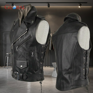 Chaleco de Cuero Clásico Estilo Brando para Motocicleta, Diseño Casual para Hombre, Transpirable, con Cierre de Cremallera, Nuevo Diseño, Servicio OEM Directo - Product Image 3