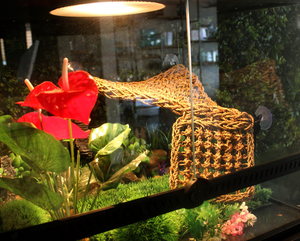 Op maat gemaakte handgebreide zeegras hangmat voor hagedissen met gestippeld patroon, zuignap, koelend, afneembaar en wasbaar reptielenbed - Product Image 5