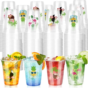 Custom Logo Printed Disposable Single Wall PET <b>Plastic</b> <b>Cups</b> with Lids and Straws for Ice Coffee & Cold Beverages - Product Image 2